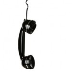 Old telephone handset hanging in the air - Contact Lisa Bell